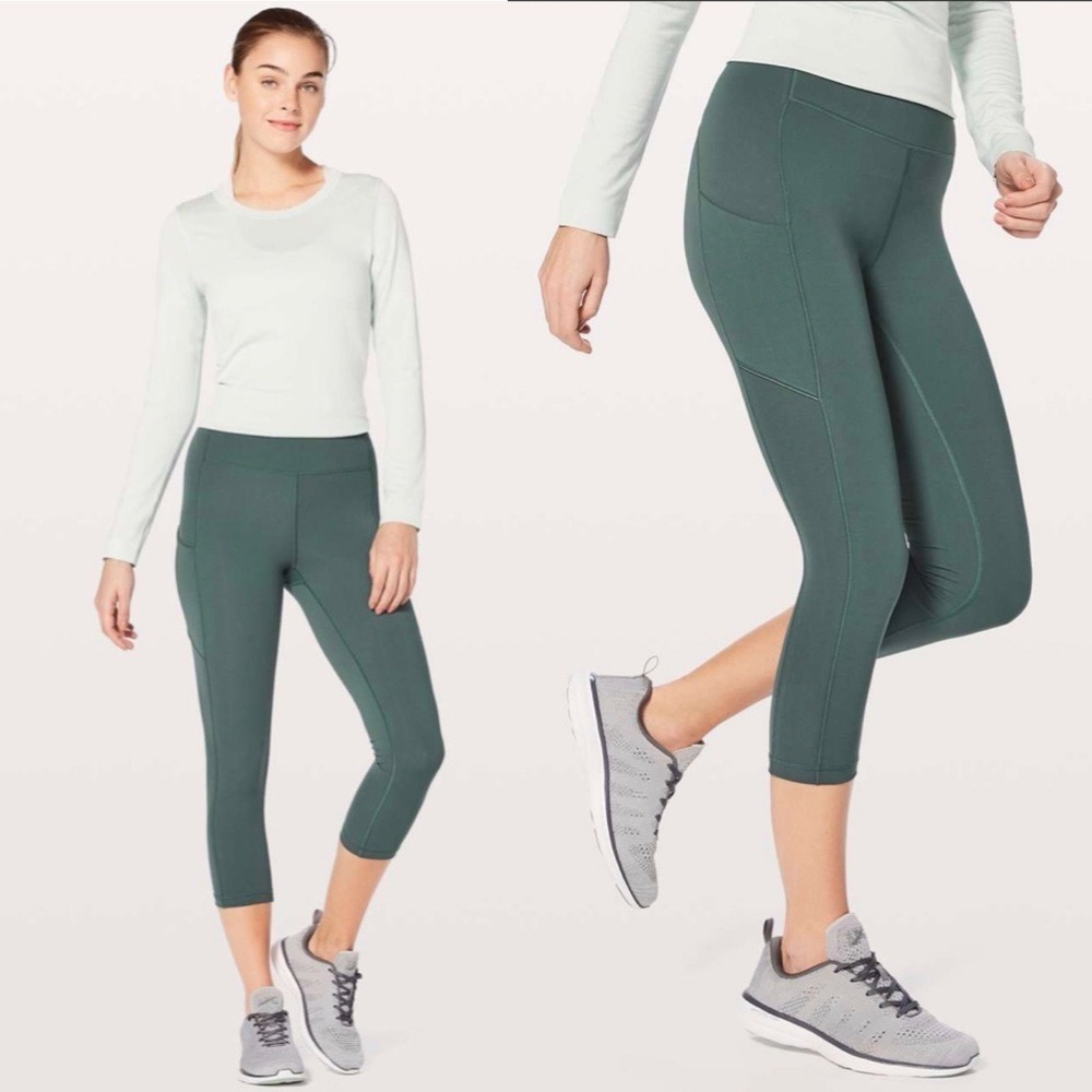 Lululemon Speed Up Crop 21" Teal Shadow